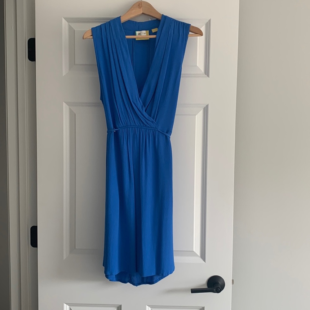 Anthropologie cerulean blue dress, size medium. Like new-worn once & dry cleaned